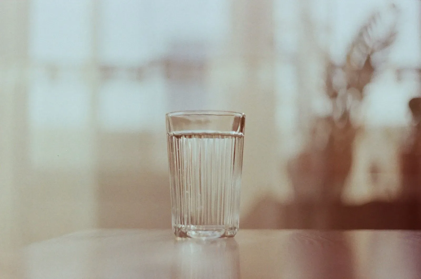 A glass of drinking water